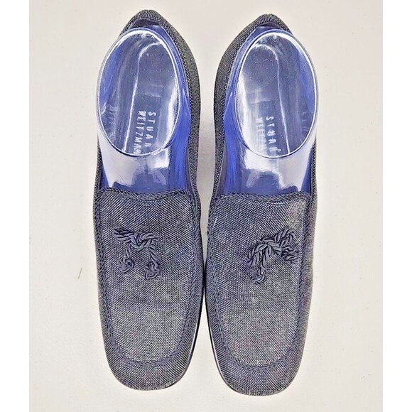 Stuart Weitzman Black Loafer Tortoise Trim Size 10 Slip-On Designer Shoes Flats - Picture 2 of 9